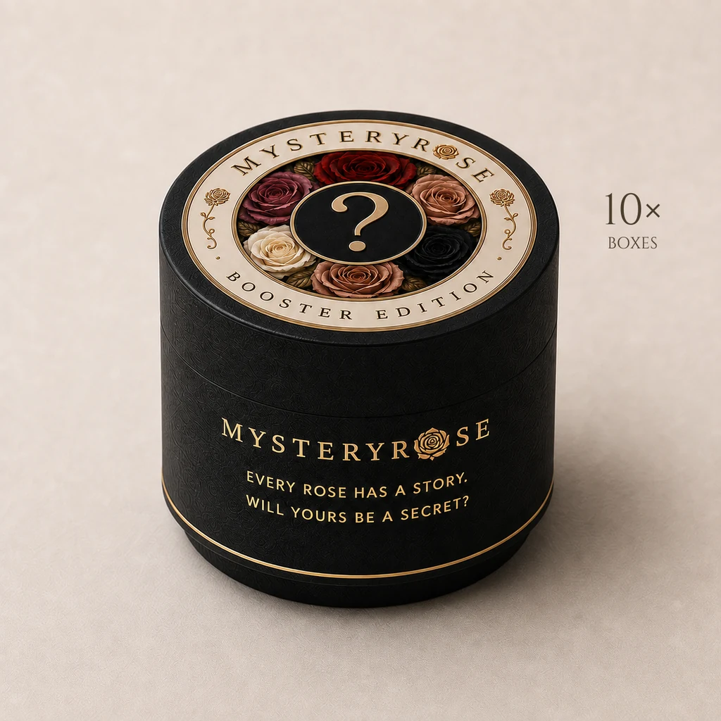 MysteryRose Booster Edition box with a 10 times boxes label representing ten Booster boxes.
